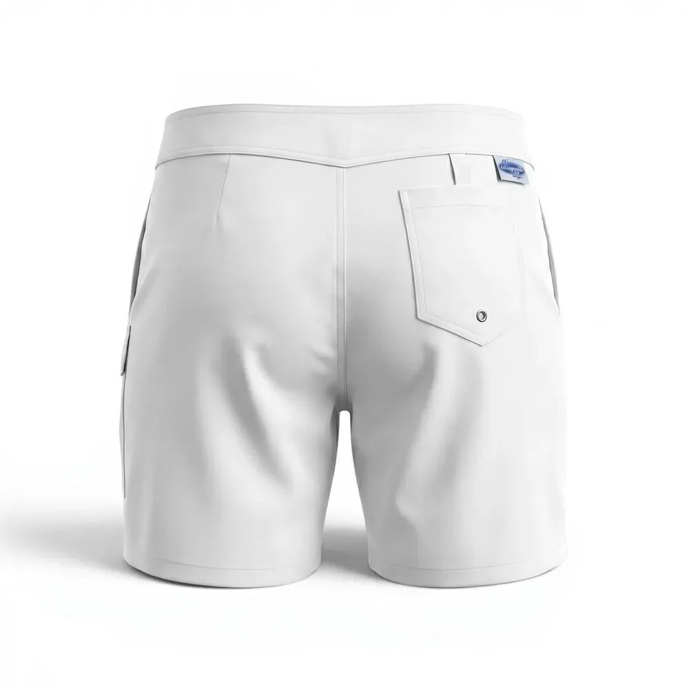Xelosette Solid White Lace-Up Board Shorts (Size 14)